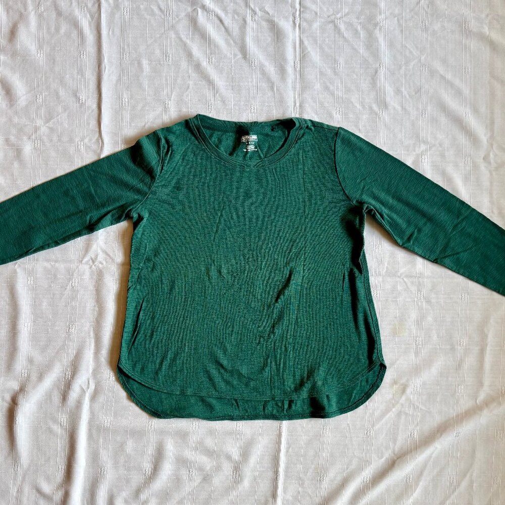KIRKLAND Signature Women's Long Sleeve Slub Tee Shirt, Small